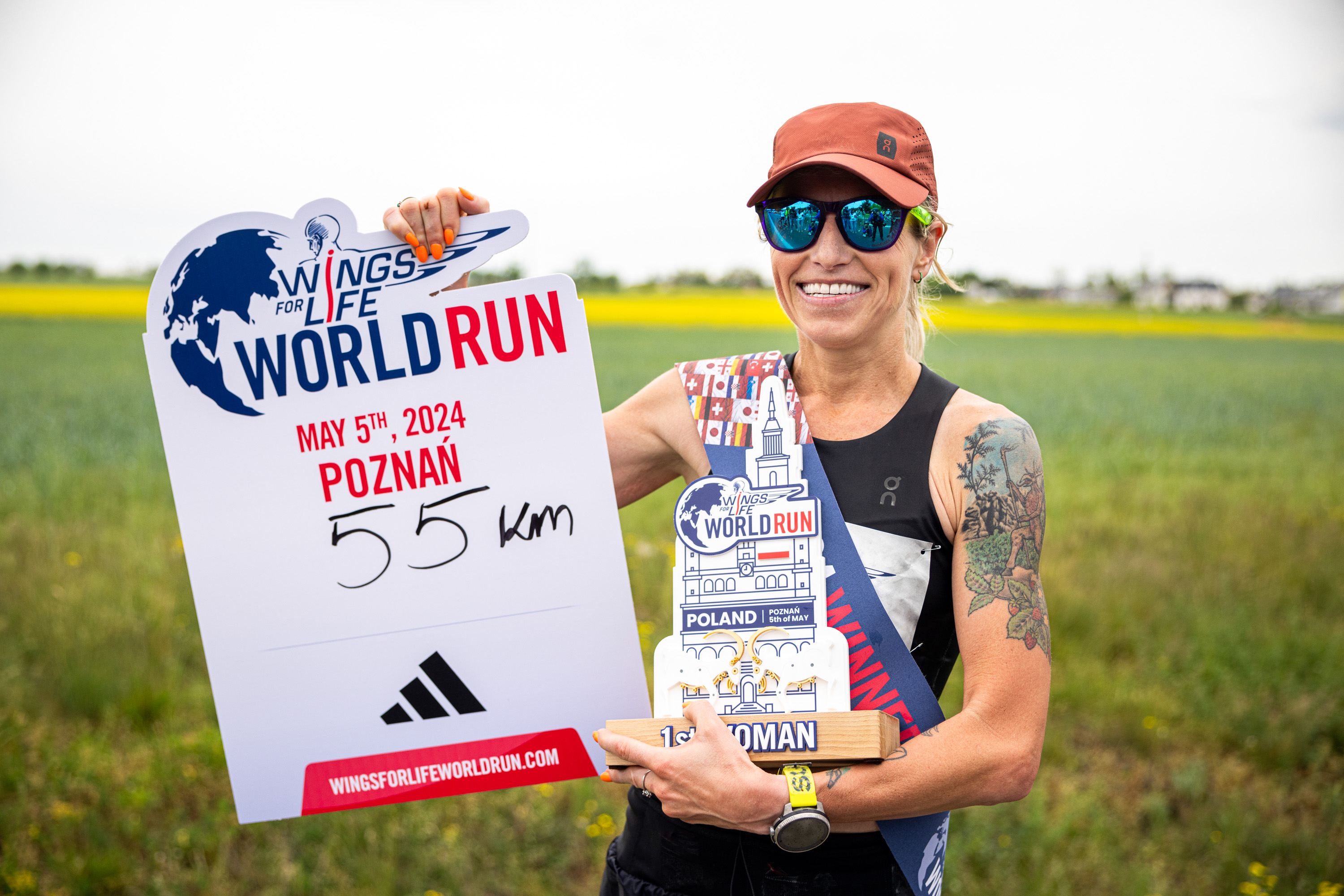 Globalna zwyciężczyni 11. edycji Wings for Life World Run w Poznaniu - Dominika Stelmach 5.05.2024 fot. Damian Kramski